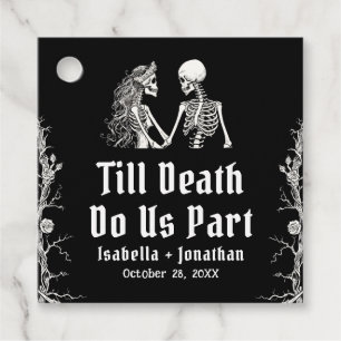 Halloween Skeletons Till Death Do Us Part Wedding Favour Tags