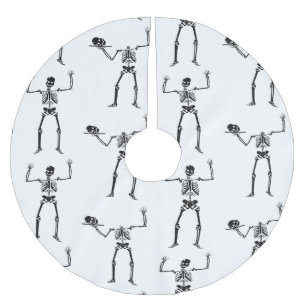 Halloween Skeletons, Trick Or Treat, Boo Brushed Polyester Tree Skirt