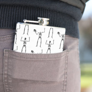 Halloween Skeletons, Trick Or Treat, Boo Hip Flask