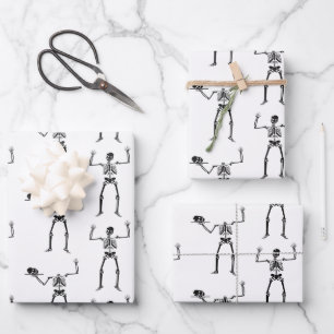 Halloween Skeletons, Trick Or Treat, Boo Wrapping Paper Sheet