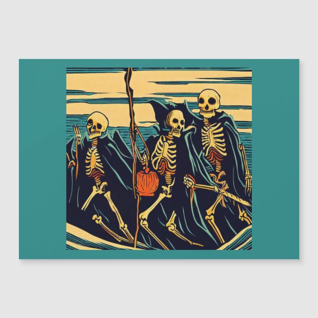 Halloween - Skeletons Woodcut 3 (Front)