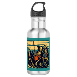 Halloween - Skeletons Woodcut 3 532 Ml Water Bottle