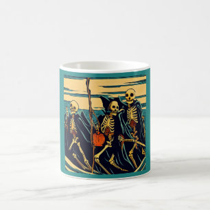 Halloween - Skeletons Woodcut 3 Coffee Mug