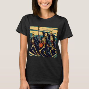 Halloween - Skeletons Woodcut 3 T-Shirt