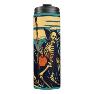 Halloween - Skeletons Woodcut 3 Thermal Tumbler