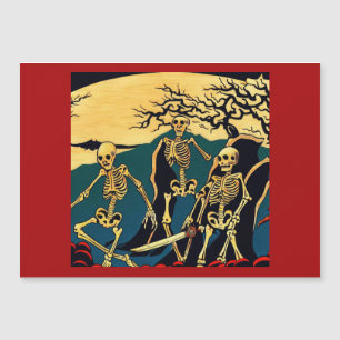 Halloween - Skeletons Woodcut 4