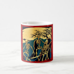 Halloween - Skeletons Woodcut 4 Coffee Mug