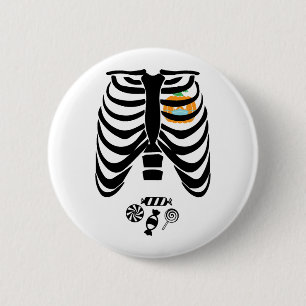 Halloween Skelton T-shirts Funny Halloween Gift 6 Cm Round Badge