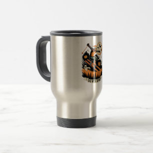 Halloween Ski With Spirit Ghost Design Travel Mug