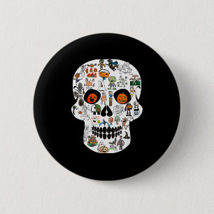 Halloween Skull 2025  6 Cm Round Badge