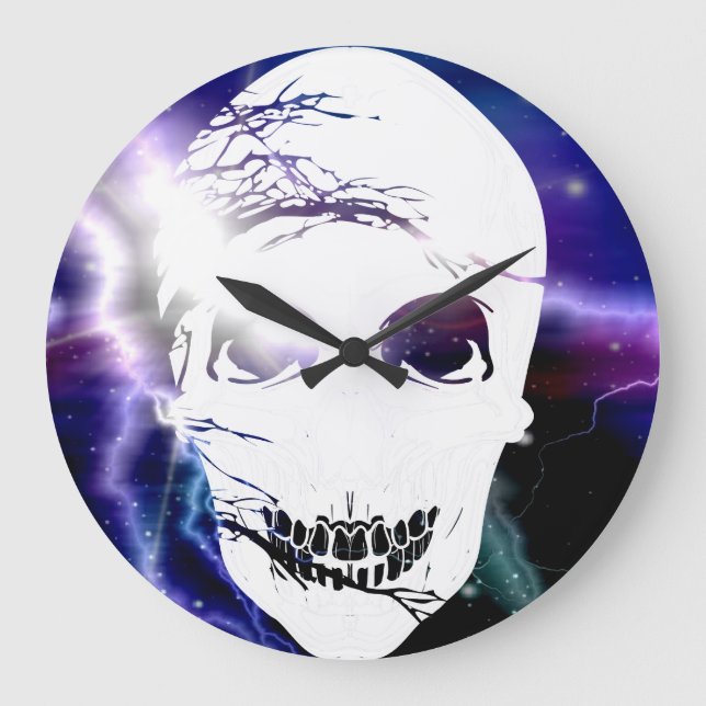 Halloween Skull #4 Large Clock (Front)