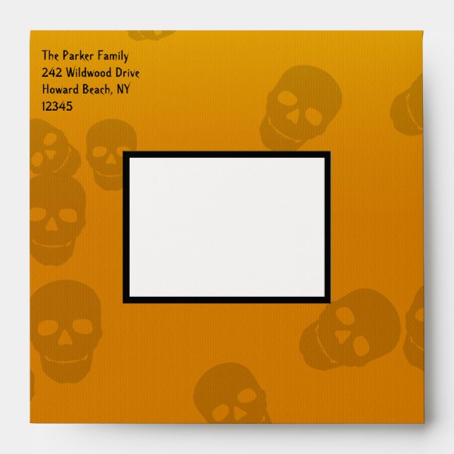 Halloween Skull 5.25" Square Envelope (Front)