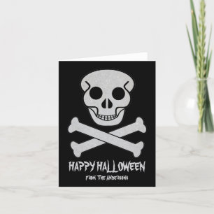 Halloween Skull and Bones Greeting Card