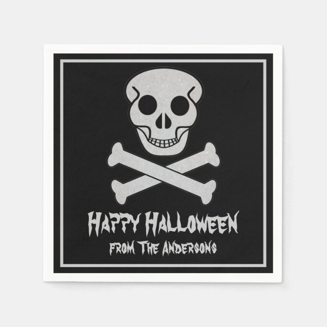 Halloween Skull and Bones Napkins (Front)