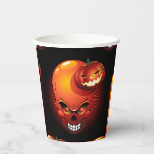 Halloween Skull and Pumpkin Paper Cups