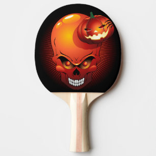 Halloween Skull and Pumpkin   Ping Pong Paddle