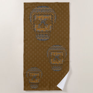 Halloween Skull Beach Towel