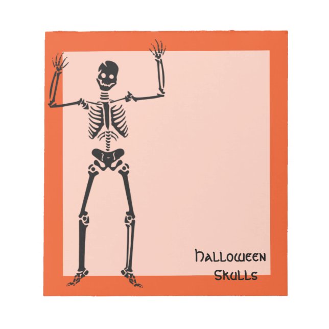 Halloween Skull Bone Skeleton Notepad (Front)