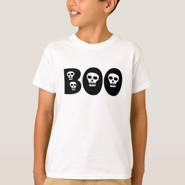 Halloween Skull "Boo" T-Shirt (Front)