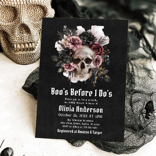 Halloween Skull Boo's Before I Do's Bridal Shower Invitation