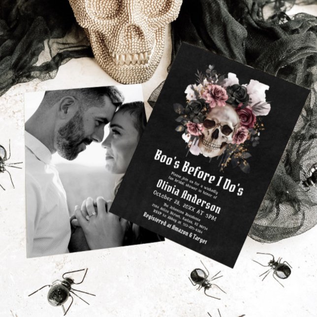 Halloween Skull Boo's Before I Do's Bridal Shower Invitation (Creator Uploaded)