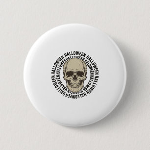 Halloween Skull Circle Vintage Engraving Design_1 6 Cm Round Badge