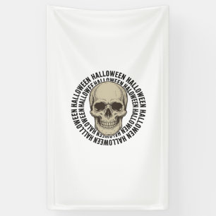 Halloween Skull Circle Vintage Engraving Design_1 Banner