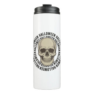 Halloween Skull Circle Vintage Engraving Design_1 Thermal Tumbler