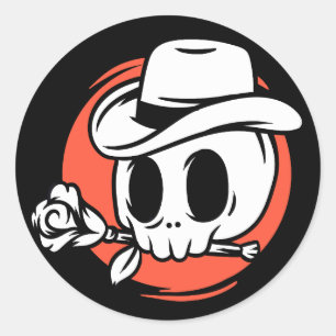 Halloween Skull Classic Round Sticker