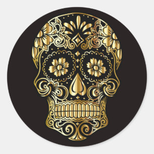 Halloween Skull Classic Round Sticker