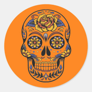 Halloween Skull Classic Round Sticker