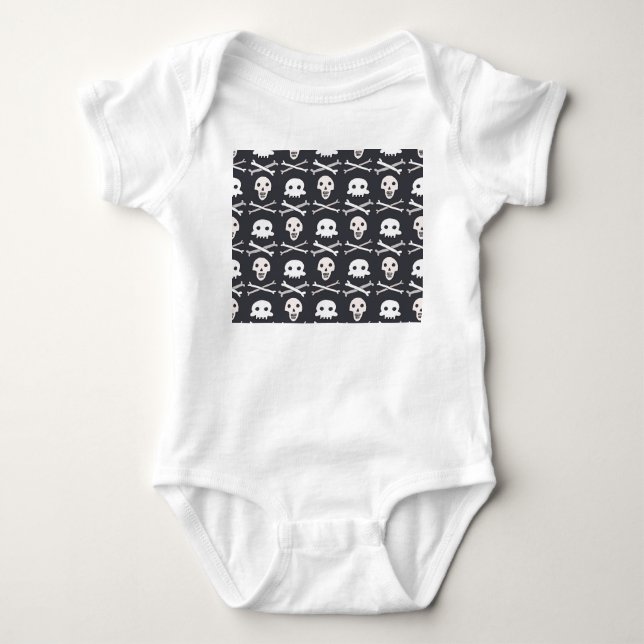 Halloween Skull Colourful Pattern Baby Bodysuit (Front)
