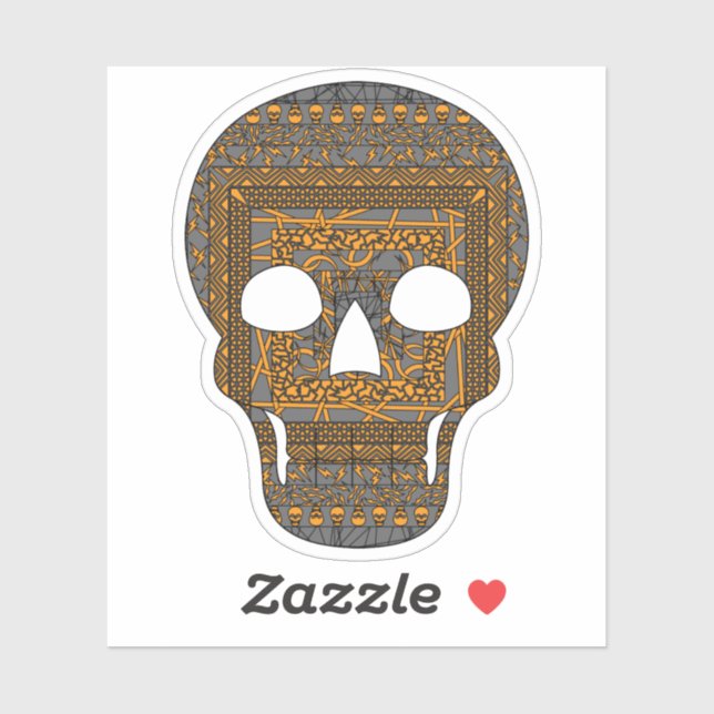 Halloween Skull Contour Sticker (Sheet)