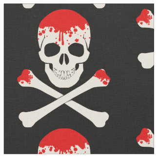 halloween skull crossbones bloody skeleton fabric