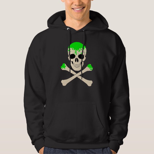 halloween skull crossbones slime skeleton hoodie (Front)
