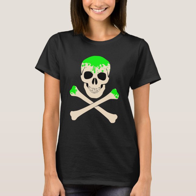 halloween skull crossbones slime skeleton T-Shirt (Front)