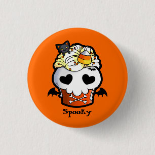 Halloween Skull Cupcake 3 Cm Round Badge