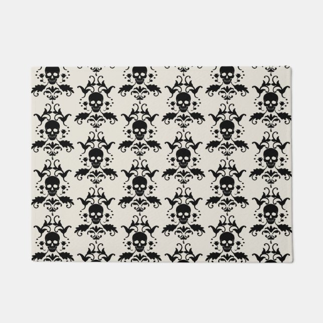 Halloween Skull Damask mat (Front)