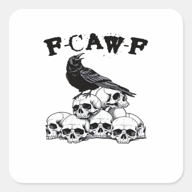 Halloween Skull. F Caw F Vintage Graphic Square Sticker (Front)