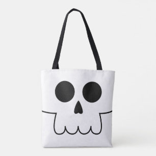 Halloween Skull Face Tote Bag