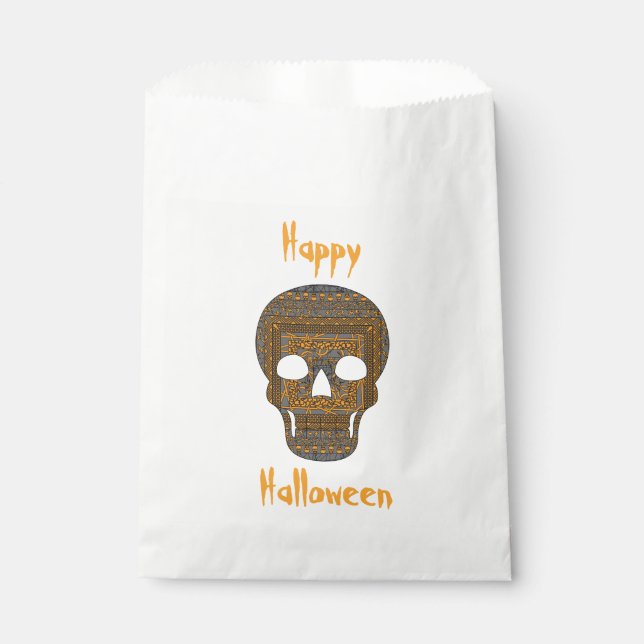 Halloween Skull Favour Bag (Front)