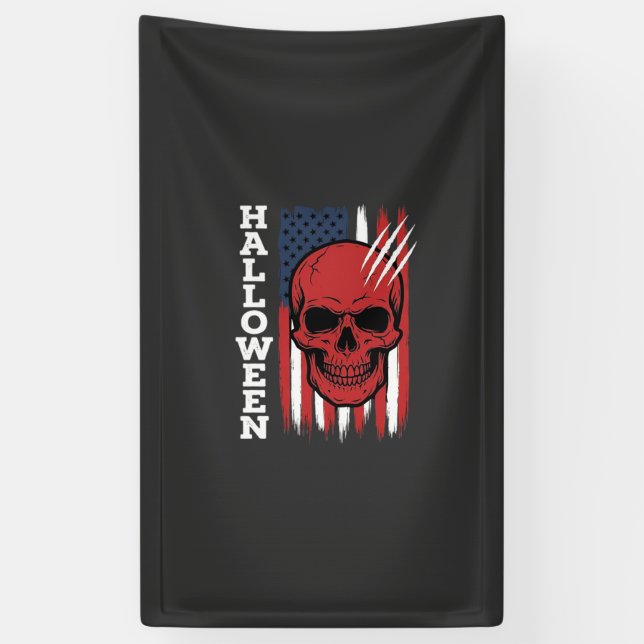 Halloween Skull Flag Vector Design_1 Banner (Vertical)