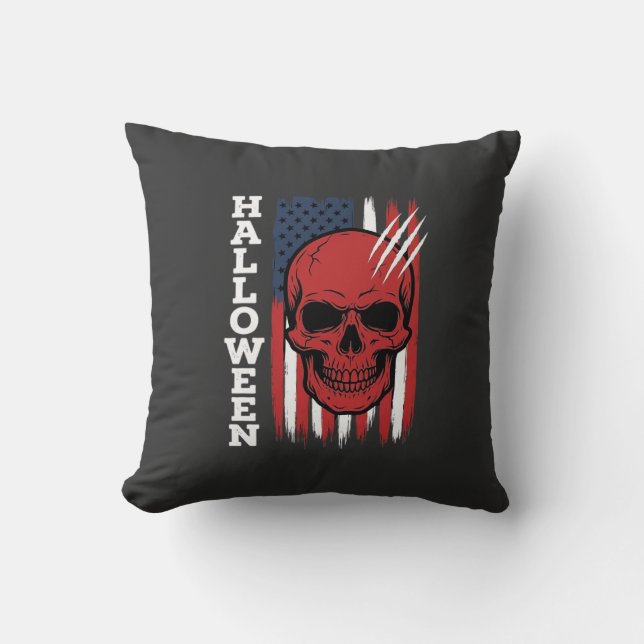 Halloween Skull Flag Vector Design_1 Cushion (Front)