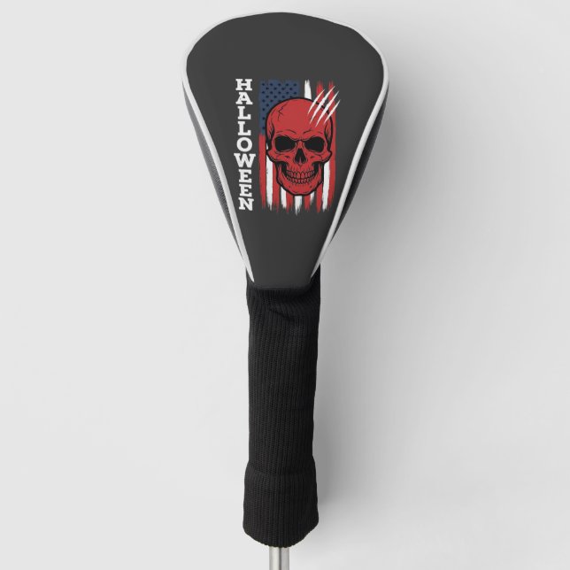 Halloween Skull Flag Vector Design_1 Golf Head Cover (Front)
