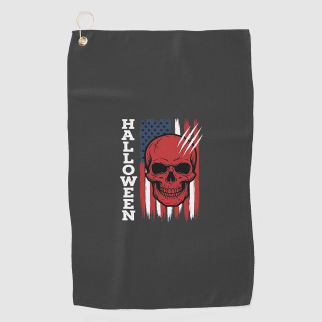 Halloween Skull Flag Vector Design_1 Golf Towel (Front)