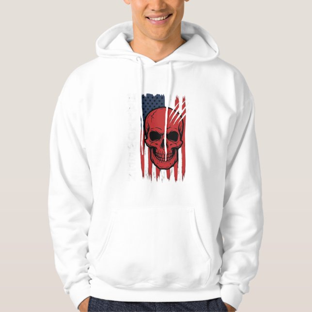 Halloween Skull Flag Vector Design_1 Hoodie (Front)