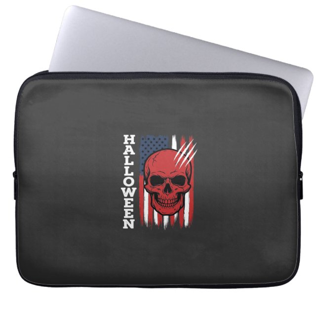 Halloween Skull Flag Vector Design_1 Laptop Sleeve (Front)