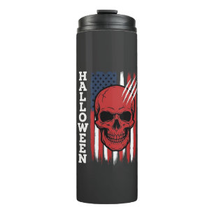 Halloween Skull Flag Vector Design_1 Thermal Tumbler