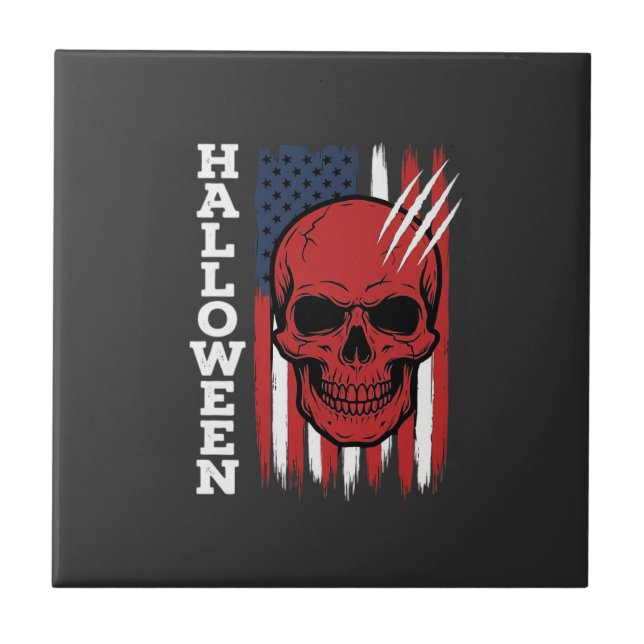 Halloween Skull Flag Vector Design_1 Tile (Front)