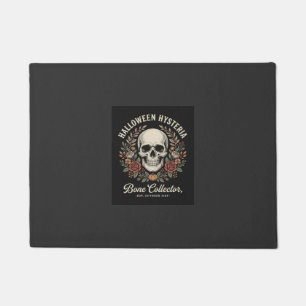 Halloween Skull Floral Bone Collector Design_1 Doormat